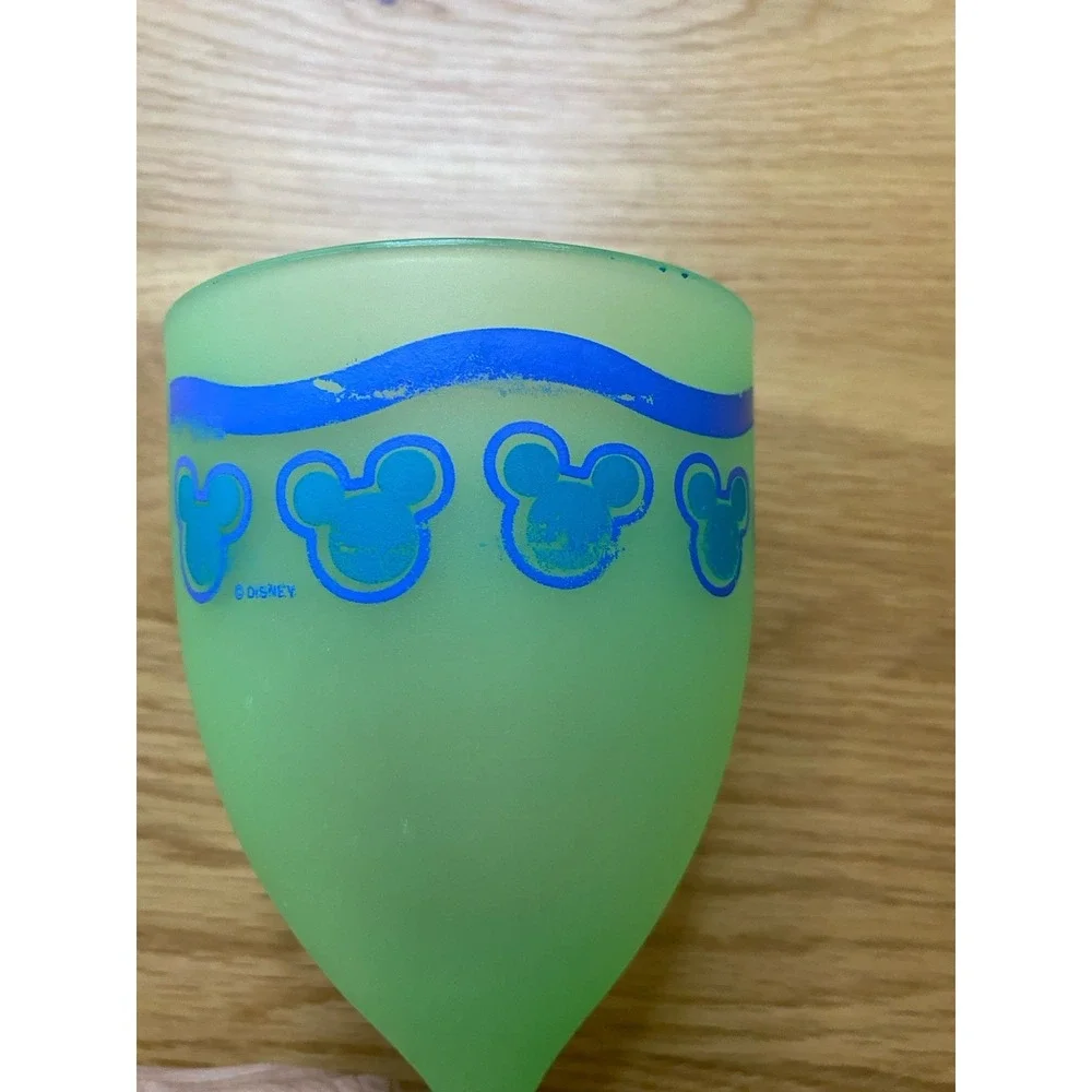 Disney Mickey Mouse Frosted Plastic Wine Glasses Set of 4 Neon Colors Party Cups - Picture 5 of 10